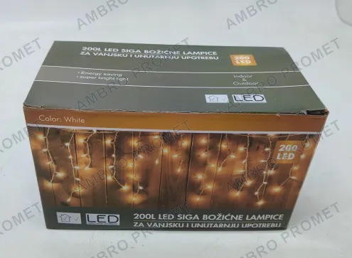 BOŽIĆNE LAMPICE SIGA 200L
DULJINA 4M + 3M KABEL
VISINA 60CM — HLADNO BIJELA 
TOPLO BIJELA